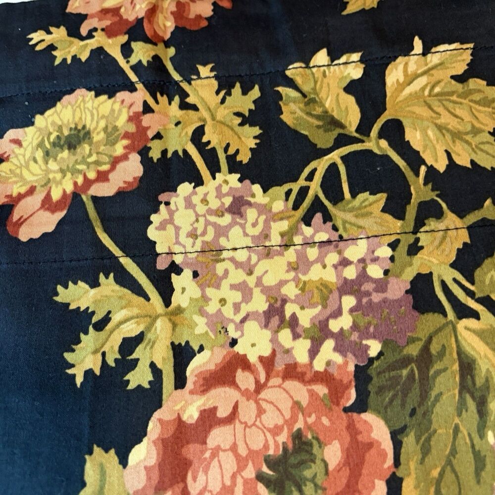 Custom Waverly Harbor Square Floral Lined Drape 2 Cotton Curtain Panels 41”x 83” - Picture 5 of 6